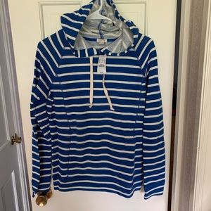 J. Crew Factory Navy and White Striped Sweatshirt
